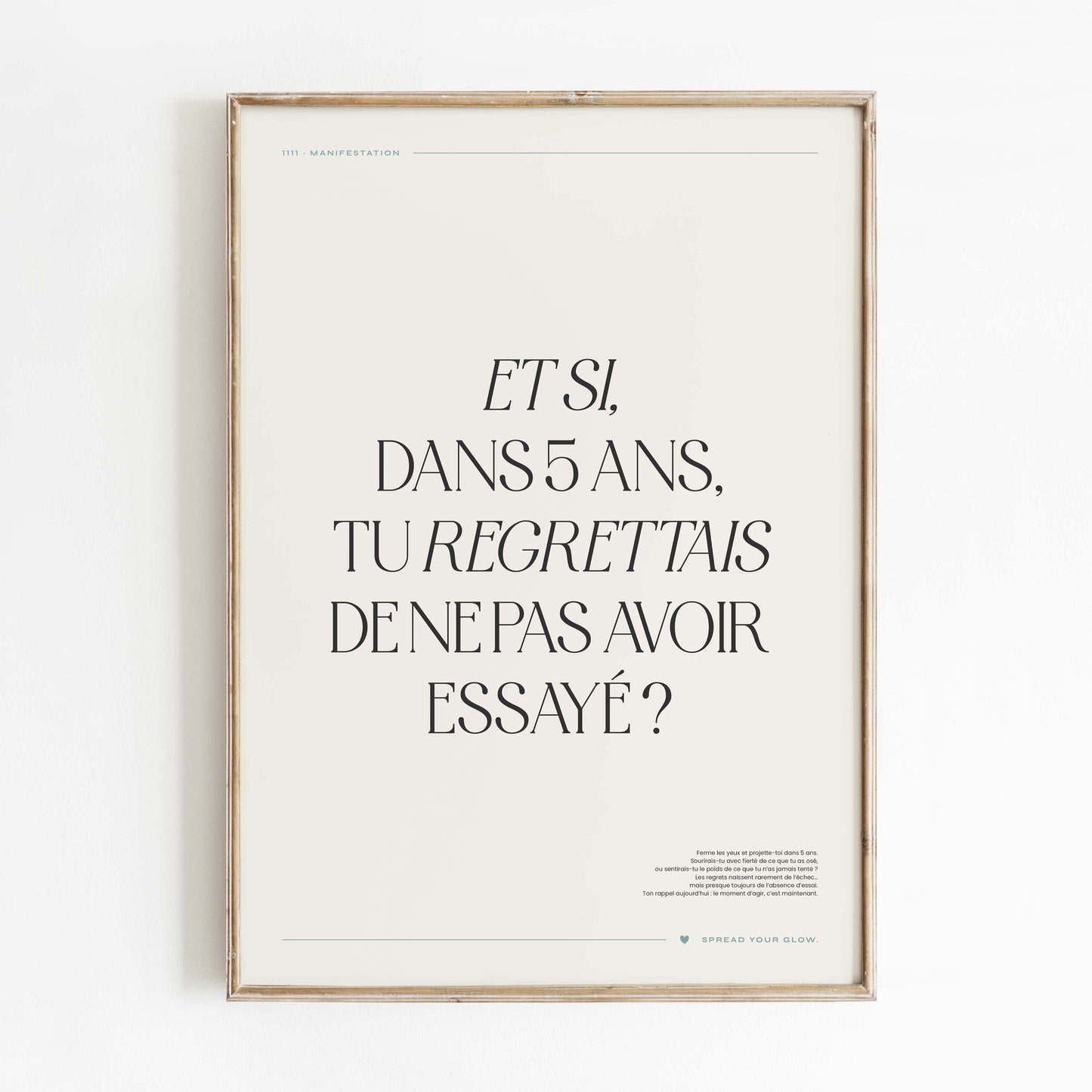 Et si, dans 5 ans, tu regrettais de ne pas avoir essayé ? – Poster digital
