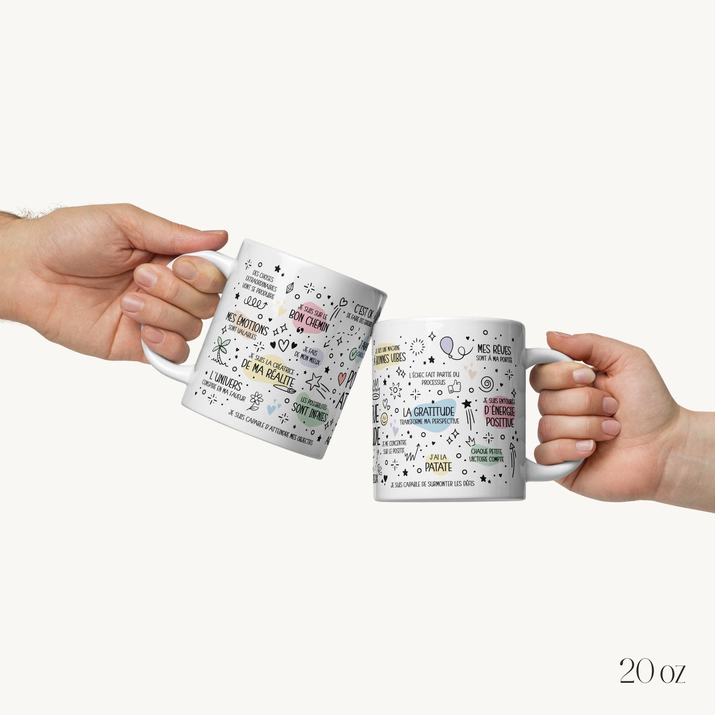 Taza “Actitud Positiva” (femenina) versión francesa