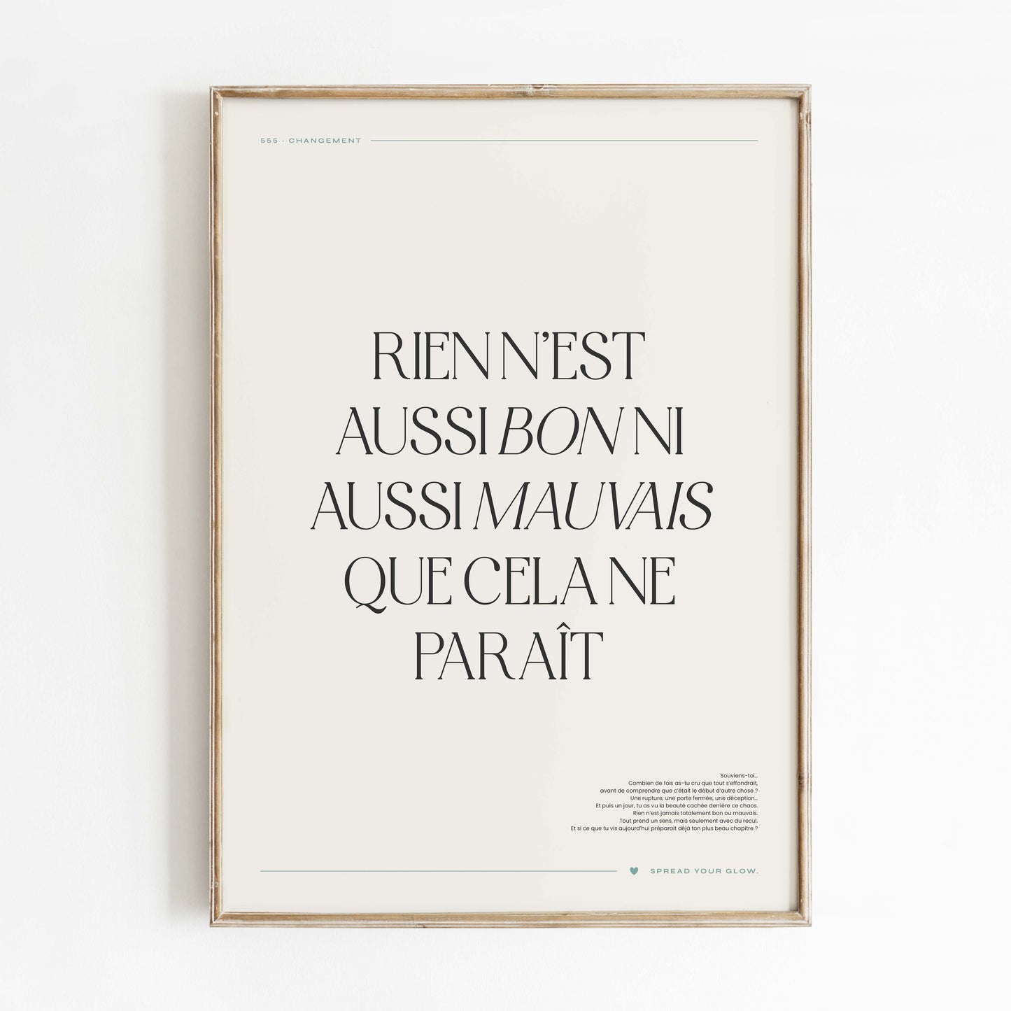 Rien n’est aussi bon ni aussi mauvais que cela ne paraît – Poster digital
